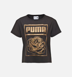 PUMA 571689 05
 Puma X Careaux Logo Tee Women's - Puma Black/Rose Gold Image 0