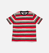 Painted Stripe Crew Shirt Mens T-Shirt - Red