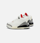 Air Jordan 3 Retro White Cement Reimagined Preschool Lifestyle Shoe - White/ Grey