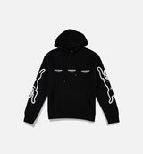 White Mens Hoodie - Black