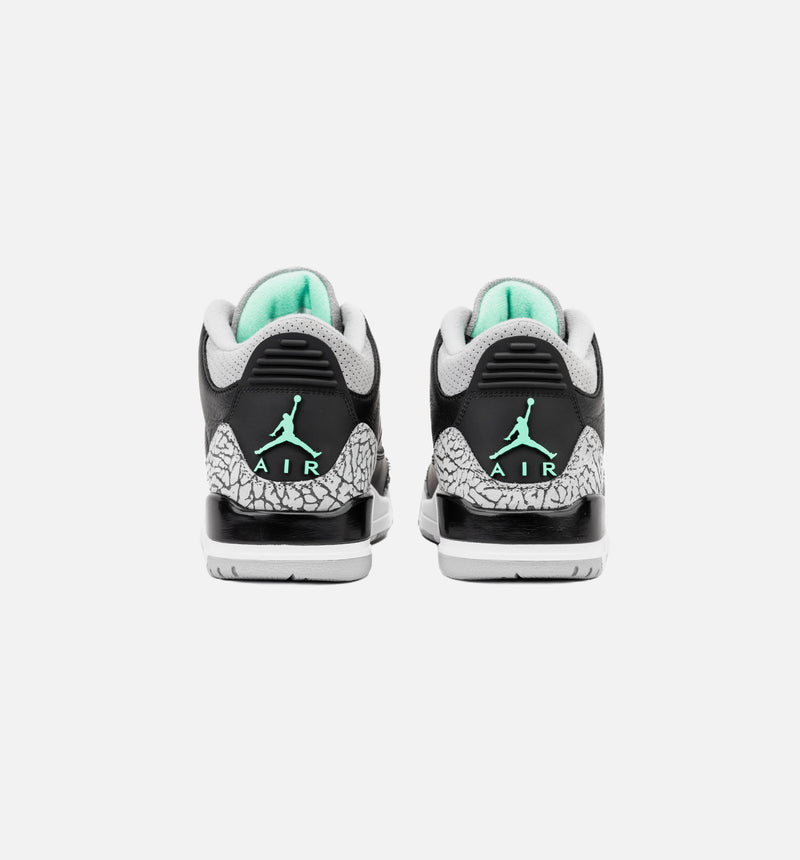 Air Jordan 3 Retro Green Glow Mens Lifestyle Shoe - Black/Green Glow/Wolf Grey/White