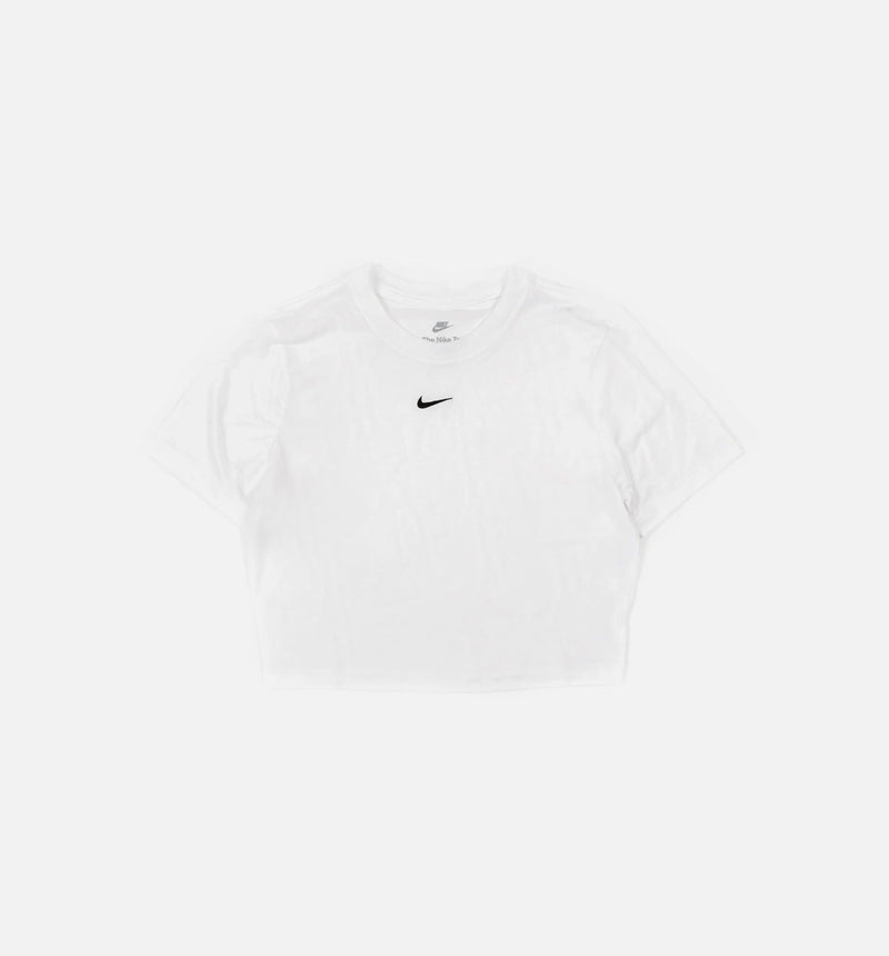 NSW Essential Slim Fit Crop Womens Short Sleeve Shirt - White