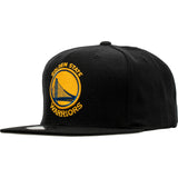 Golden State Warriors NBA High Crown Fitted Hat Men's - Black/Yellow