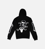 White Mens Hoodie - Black