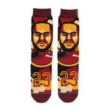 Lebron James Mosaic NBA Legends Classic Crew Socks Men's - Burgundy/Yellow