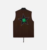 Patta Four Leaf Clover Utility Reversible Mens Vest - Brown