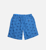 Cream Short Mens Shorts- Blue