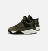 Air Jordan 4 Retro Craft Olive Infant Toddler Lifestyle Shoe - Medium Olive/Black
