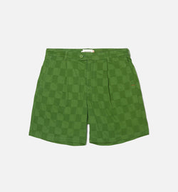 HONOR HTG210321-GRN
 Jazz Checkered Short Mens Shorts - Green Image 0