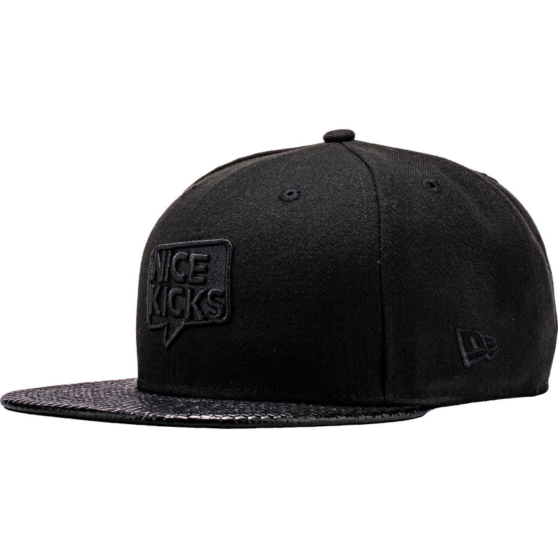 Nice Kicks X New Era Snapback Hat - Black/Geo Leather