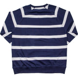 Striped Raglan Crew Mens Shirt - Navy