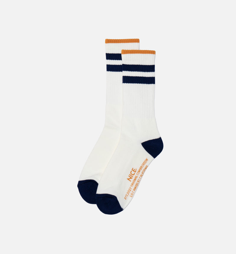 Nice Kicks Striped Sock Mens Socks - Navy/Gold