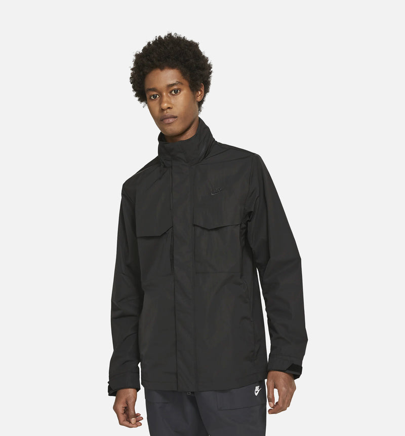 Sportswear Hooded M65 Tech Mens Jacket - Black