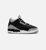 Air Jordan 3 Retro Green Glow Grade School Lifestyle Shoe - Black/Green Glow/Wolf Grey/White