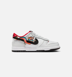 NIKE FZ5528-101
 Dunk Low Year of the Dragon Grade School Lifestyle Shoe - Black/Red/White Image 0
