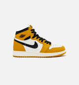 Air Jordan 1 Retro High OG Yellow Ochre Grade School Lifestyle Shoe - Yellow Ochre/Sail/Black