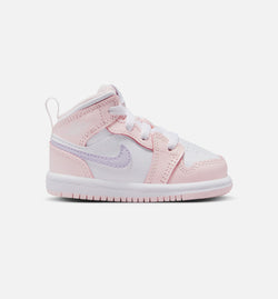 JORDAN FD8782-601
 Air Jordan 1 Mid Pink Wash Infant Toddler Lifestyle Shoe - Pink Wash/White/Violet Frost Image 0