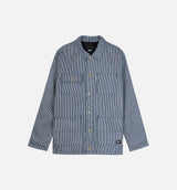 Vault Drill Chore Hickory Stripe Coat Mens Jacket - Navy