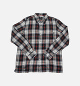 Standard Plaid Mens Shirt - White/Red/Black