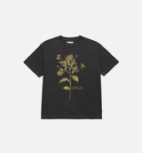 Tobacco Flowers Mens Short Sleeve Shirt - Black
