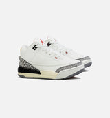 Air Jordan 3 Retro White Cement Reimagined Preschool Lifestyle Shoe - White/ Grey
