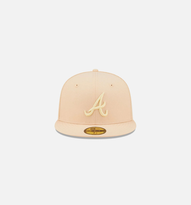 Atlanta Braves State Fruit 59FIFTY Fitted Cap Mens Hat - Beige