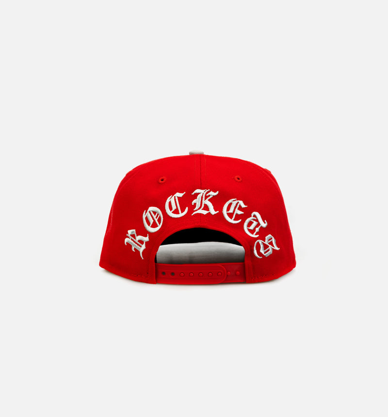 Houston Rockets Blackletter Arch 9FIFTY Mens Snapback Hat - Red/Grey