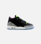 Air Jordan 3 Electric Green Grade School Lifestyle Shoe - Black/Green