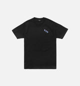 Flag Crew Neck Mens T-Shirt - Black/Black