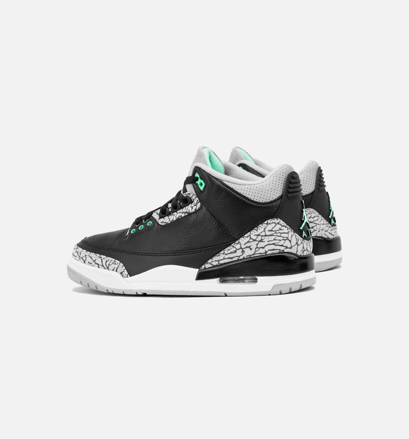 Air Jordan 3 Retro Green Glow Mens Lifestyle Shoe - Black/Green Glow/Wolf Grey/White