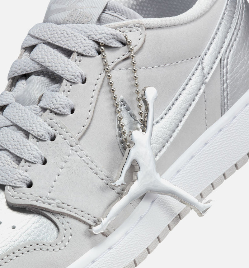 Air Jordan 1 Retro Low OG Silver Grade School Lifestyle Shoe - Neutral Grey/Metallic Silver/White