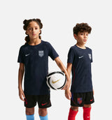 USMNT 2026/27 Match Away Aero Fit Soccer Authentic Grade School Jersey - Dark Obsidian/University Red/Pure Platinum