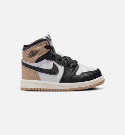 JORDAN FD2598-021
 Air Jordan 1 Retro High OG Latte Infant Toddler Lifestyle Shoe - Black/Legend Medium Brown/White/Sail Image 0