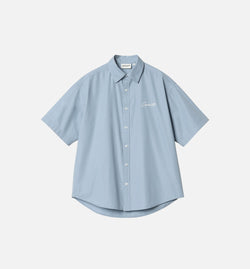 CARHARTT WIP I033080-BLU
 Jaxon Button Up Womens Shirt - Frosted Blue Image 0