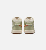 Air Jordan 1 Mid SE Womens Lifestyle Shoe - Olive Aura/Pearl White/Lawn