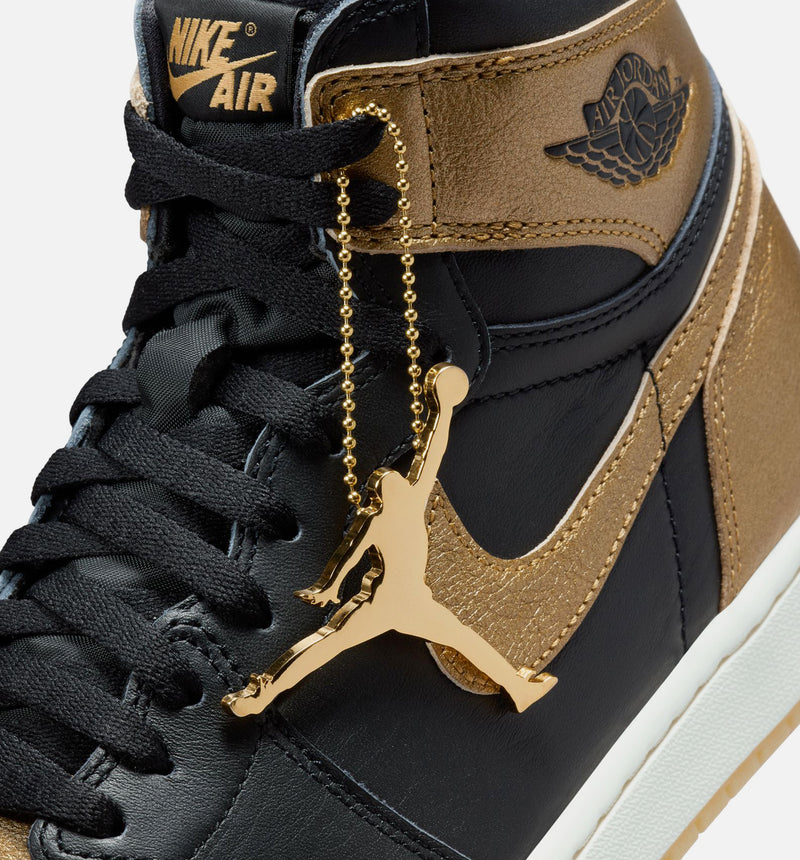 Air Jordan 1 Retro High OG Black and Gold Mens Lifestyle Shoe - Black/Metallic Gold/Sail