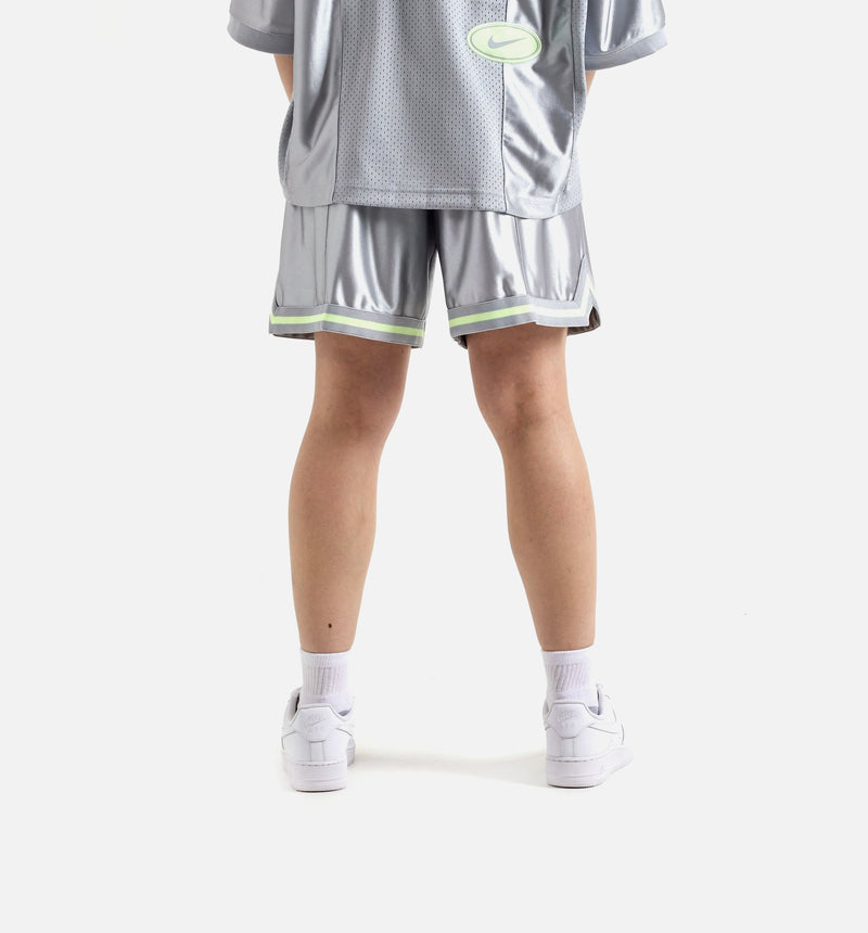 Loose 6" Mid Rise Graphic Satin Womens Short - Light Smoke Grey/Barely