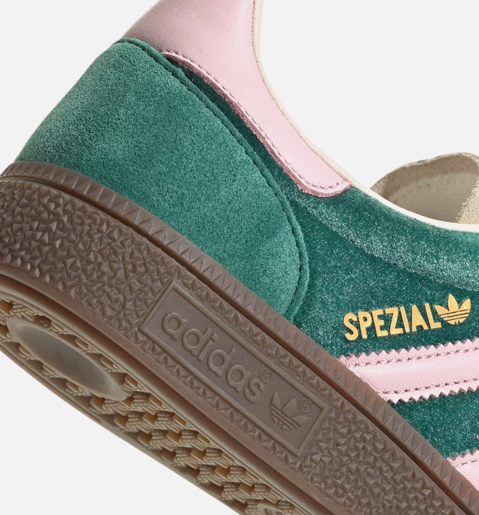 スニーカー adidas Handball Special Green Pink JI2648 adidas JI2648 Handball Spezial Velvet Womens Lifestyle Shoe