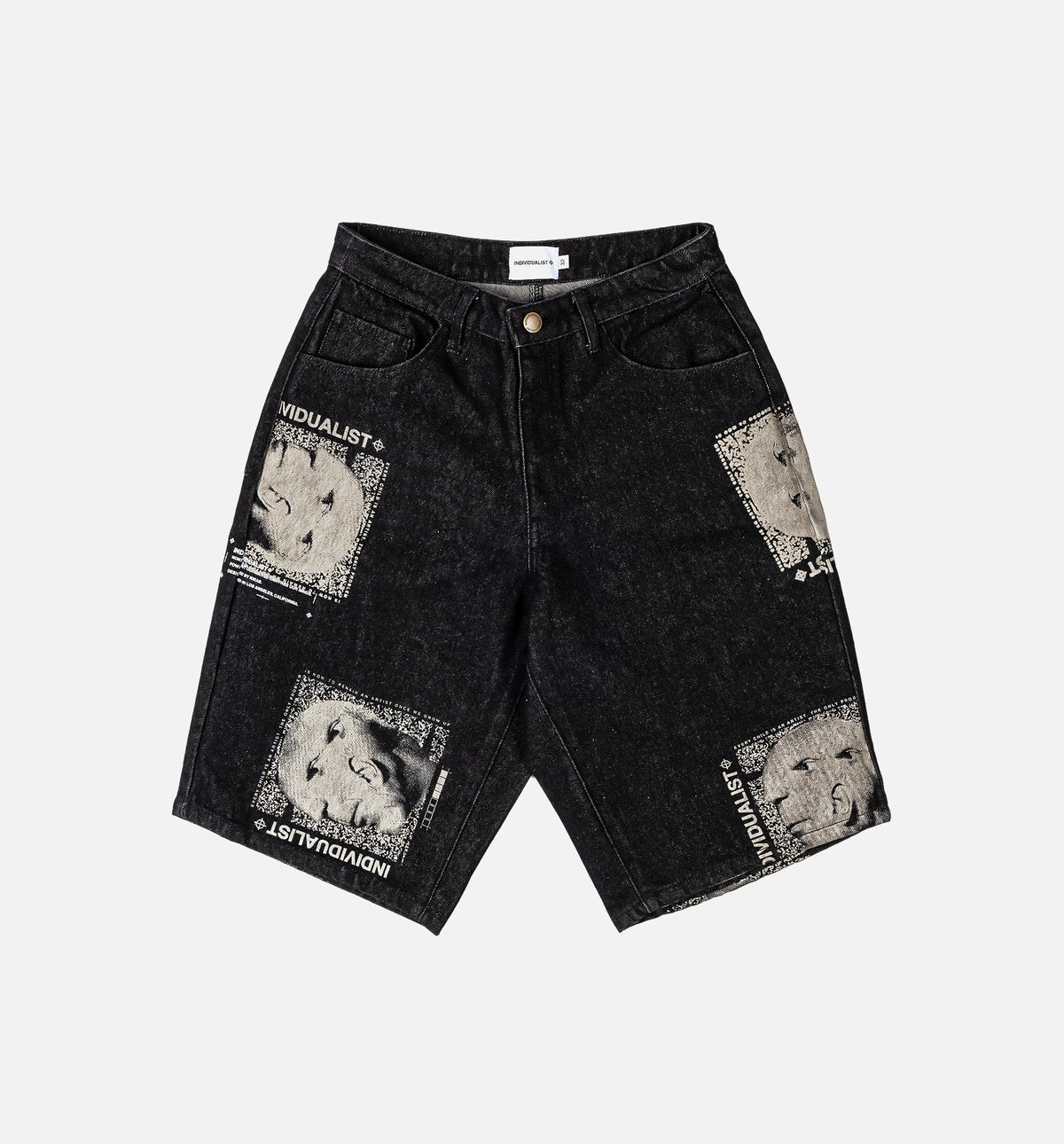 Individualist IND26107-BBS Picasso Denim Mens Shorts - Black