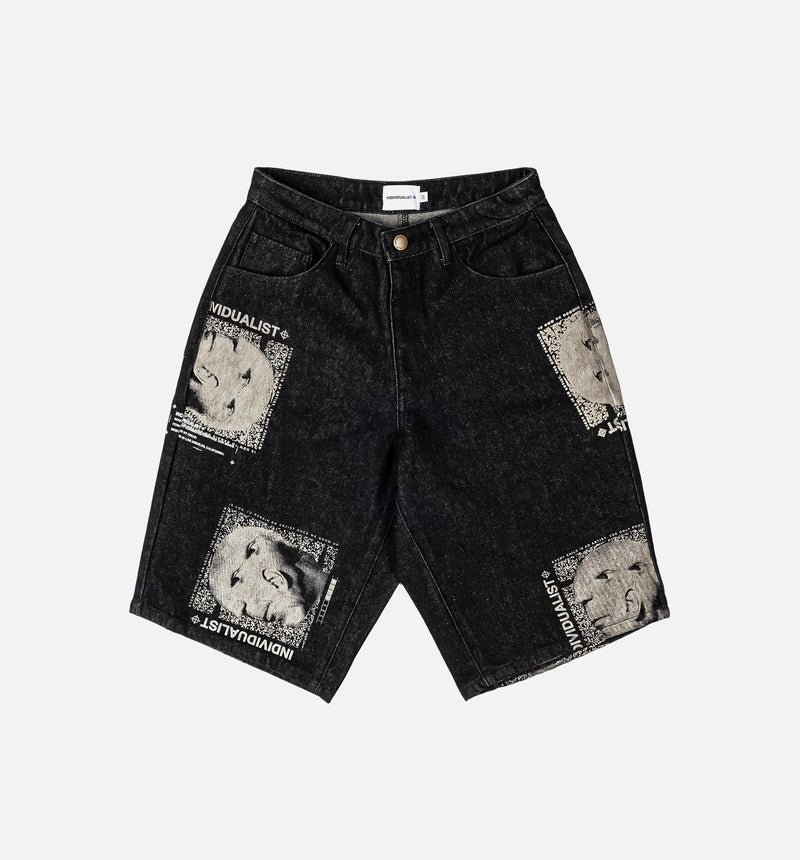 Individualist IND26107-BBS Picasso Denim Mens Shorts - Black