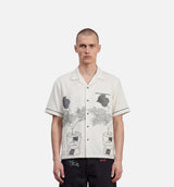 Lattina Mens Short Sleeve Shirt - White/Black
