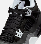 Air Jordan 4 Retro Fear Grade School Lifestyle Shoe - Black/White/Anthracite/Black/Pure Platinum