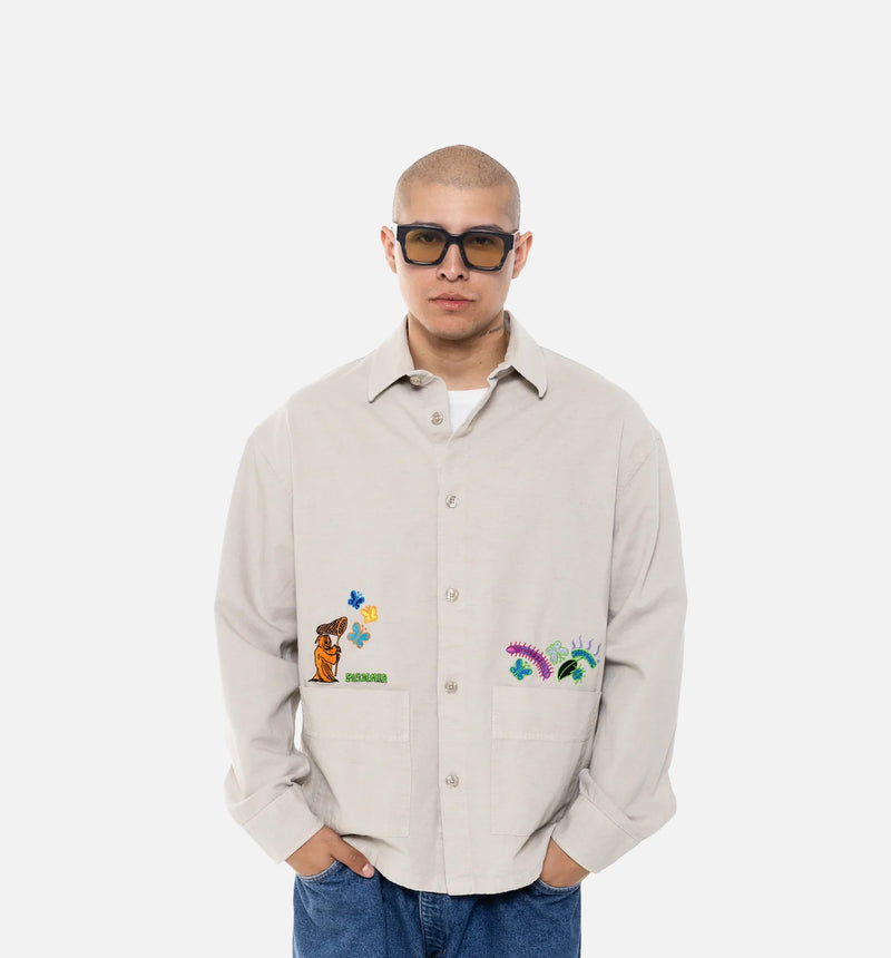 Bugs Button Up Mens Long Sleeve Shirt - Sand