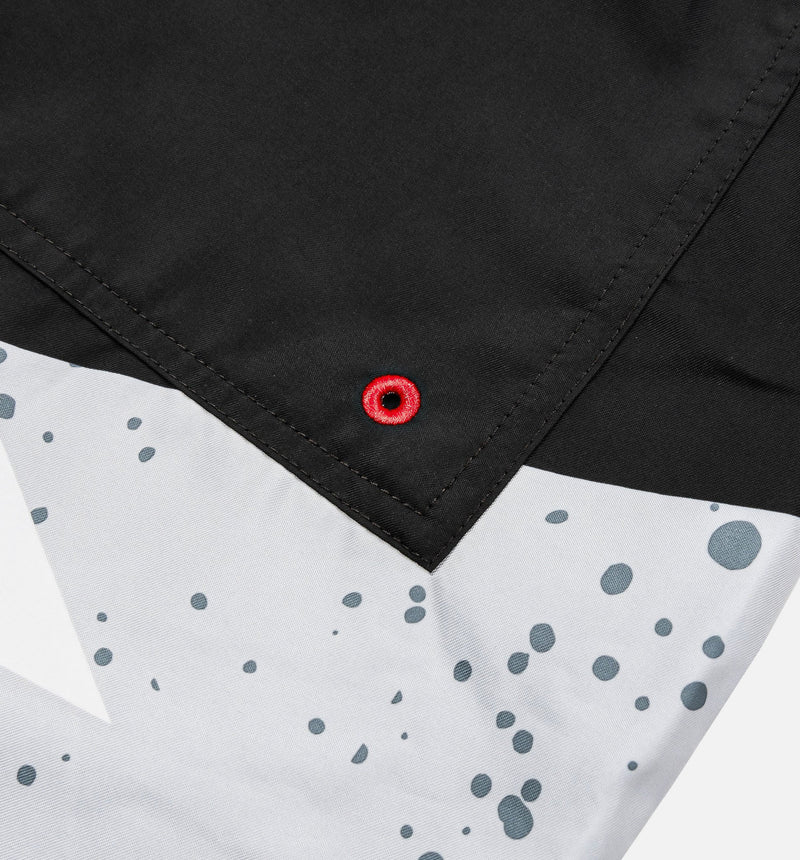 Essentials 5" Poolside Mens Shorts - Cement Grey/Fire Red