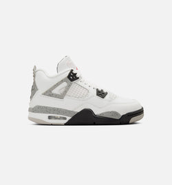 JORDAN IB4171-100
 Air Jordan 4 Retro White Cement Grade School Lifestyle Shoe - Summit White/Fire Red/Cement Grey/Black Image 0