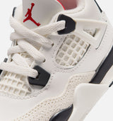 Air Jordan 4 Retro Flight Club Infant Toddler Lifestyle Shoe - Sail/Black/University Red Free Shipping