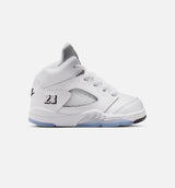 Air Jordan 5 Retro OG White Metallic Infant Toddler Lifestyle Shoe - White/Black/Metallic Silver