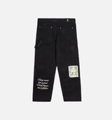 Crosses Patched Denim Mens Pants - Black/White