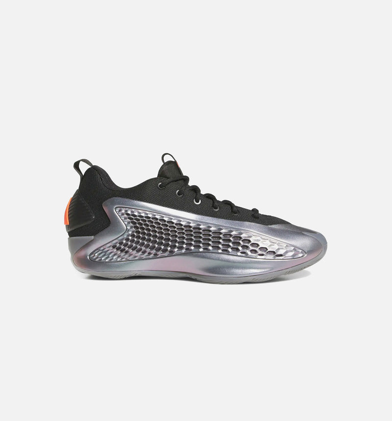 Anthony Edwards 1 Low Iron Sharpens Mens Basketball Shoe - Iron Metallic/Core Black/Solar Orange)