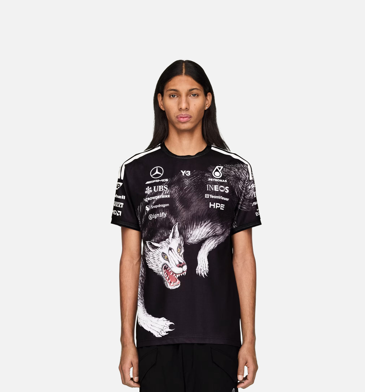 Y3 KQ9844 Mercedes AMG Petronas Formula 1 Team Driver Mens Jersey
